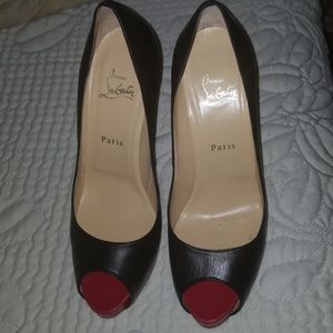 Red Peep Toe Christian Louboutins